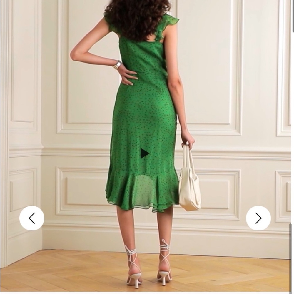 Veronica Beard Ruffle Trim Petal Silk Dress NWT - Picture 9 of 12